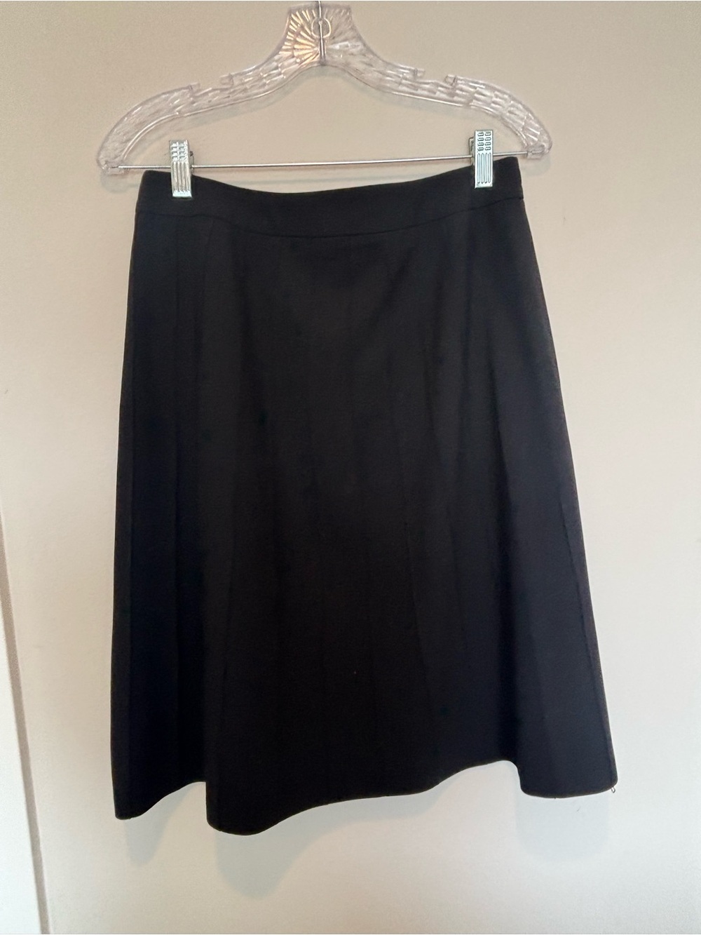 Ann Taylor Wool Black A-Line Pleated Skirt - Picture 2 of 5
